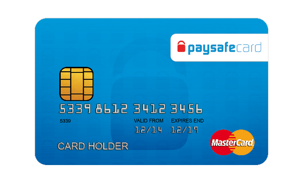 Bild mit einer Paysafecard Mastercard Karte